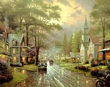 Famous Evening Paintings - HOMETOWN EVENING